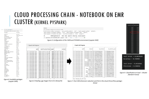 Different table explaining the cloud processing chain